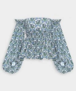 Agua By Agua Bendita Jamaica Chan Chan Celeste Blouse Just In