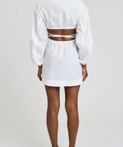 Derek Lam 10 Crosby Jayce Cut-Out Shirt Dress In White Just In