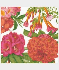 Caspari Home & Beauty Jefferson's Garden Study Paper Dinner Napkins In White