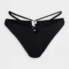 Jonathan Simkhai Suki Solid Teardrop Cutout Bikini Bottom In Black Just In