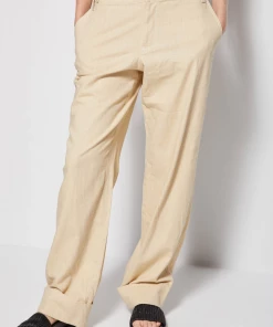 Jonathan Simkhai Standard Verona Straight Leg Pants In Wheat Just In