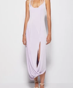 Jonathan Simkhai Roxanne Draped Jersey Dress In Lupine Just In