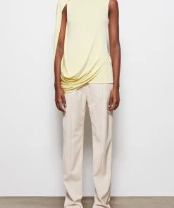 Jonathan Simkhai Safiya Draped Jersey Top In Chamomile Just In