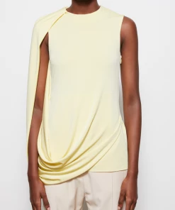 Jonathan Simkhai Safiya Draped Jersey Top In Chamomile Just In