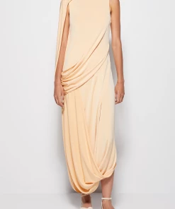 Jonathan Simkhai Just In Roxi Draped Jersey Dress In Rattan
