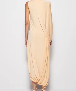 Jonathan Simkhai Just In Roxi Draped Jersey Dress In Rattan