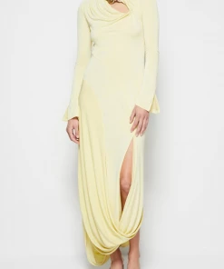 Jonathan Simkhai Ramona Draped Jersey Dress In Chamomile