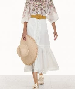 Zimmermann Jude Buttoned Billow Blouse In Mini Pink Floral Just In