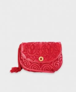 Olivia Vintage Judith Leiber Red Lizard Crossbody Handbag