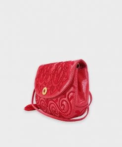 Olivia Vintage Judith Leiber Red Lizard Crossbody Handbag