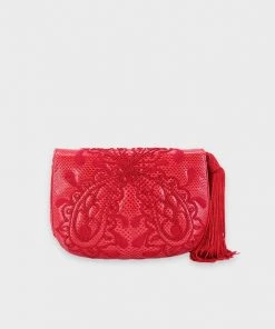 Olivia Vintage Judith Leiber Red Lizard Crossbody Handbag