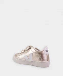 Veja Esplar Chromefree Leather In Platine White For Kids Just In