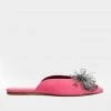 Alexandre Birman Just In Kelly Suede & Beads Flat Mule In Taffy