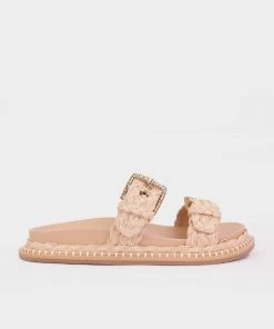 Ulla Johnson Just In Kiera Raffia Slide Sandal In Natural