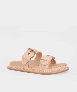 Ulla Johnson Just In Kiera Raffia Slide Sandal In Natural