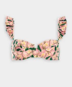 Agua By Agua Bendita Just In Kiwi Dos Gardenias Rosa Bikini Top