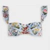 Agua By Agua Bendita Just In Kiwi Ruffled Floral Bikini Top In Magdalena Dia