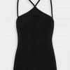 ST. AGNI Knit Halter Top In Black Just In