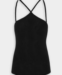 ST. AGNI Knit Halter Top In Black Just In