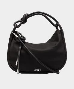 GANNI Just In Knot Baguette Bag In Black