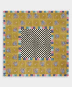 Lisa Corti Tablecloth Big Check 220x220 In Olive Green