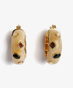 Lizzie Fortunato La Bomba Hoops In Cream Bags & Accessories