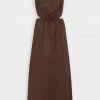 FAITHFULL THE BRAND La Piedra Maxi Dress In Plain Chocolate Just In
