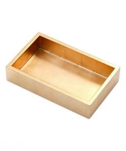 Caspari Home & Beauty Lacquer Guest Towel Napkin Holder In Gold