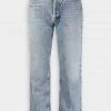 AGOLDE Lana Crop Mid Rise Vintage Straight Jean In Emulsion