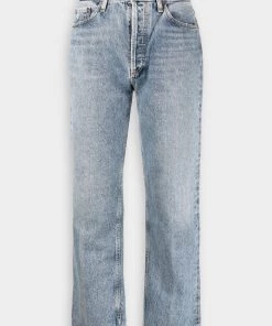 AGOLDE Lana Crop Mid Rise Vintage Straight Jean In Emulsion