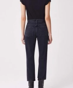 AGOLDE Just In Lana Crop Mid Rise Vintage Straight Jean In Rhyme