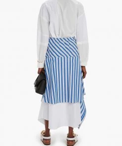 JW Anderson Layered Asymmetric Midi Skirt In Blue Just In