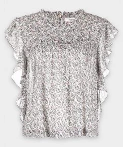 Isabel Marant Étoile Layona Top In Ecru Featured Designers
