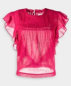 Isabel Marant Étoile Layona Top In Raspberry Just In