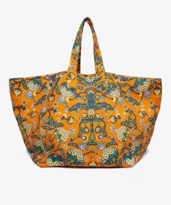 La DoubleJ Reversible Tote Bag In Tree Of Life Arancio Bags & Accessories