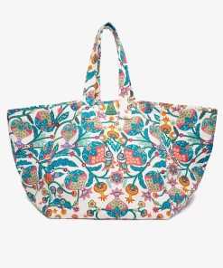 La DoubleJ Reversible Tote Bag In Tree Of Life Bianco