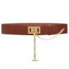 FRAME Le Chain Lock Waist Belt In Brandy Croco
