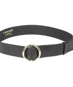 FRAME Le Circle Leather Belt Noir
