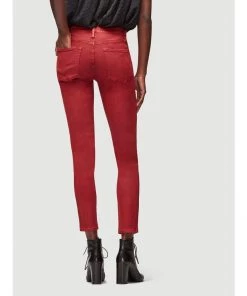 FRAME Just In Le High Skinny Coated Hunter Red