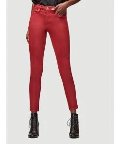 FRAME Just In Le High Skinny Coated Hunter Red
