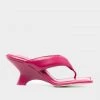 Gia Borghini Leather Puffy Thong Mule In Orchid Pink