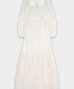 Jonathan Simkhai Just In Leigh Solid Puff Maxi Dress In Ivory