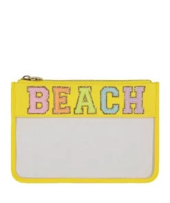 Stoney Clover Lane Bags & Accessories Lemon 'Beach' Clear Flat Pouch