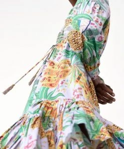 FARM Rio Lilac Mixed Fruits Midi Dress