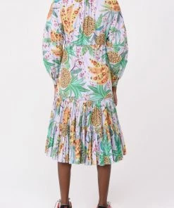 FARM Rio Lilac Mixed Fruits Midi Dress