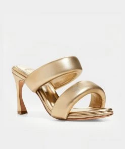 Alexandre Birman Lilla 85 Metallic Leather Sandal In Marrone