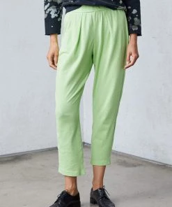 Raquel Allegra Lime Green Jersey Easy Pant
