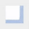 Caspari Linen Border Paper Cocktail Napkins In Light Blue