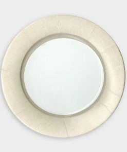 Caspari Linen Border Paper Dinner Plates In Natural - 8 Per Package