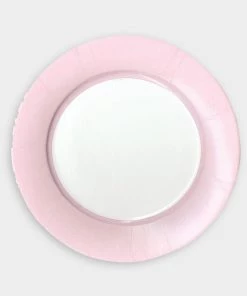 Caspari Linen Border Paper Dinner Plates In Petal Pink - 8 Per Package Just In